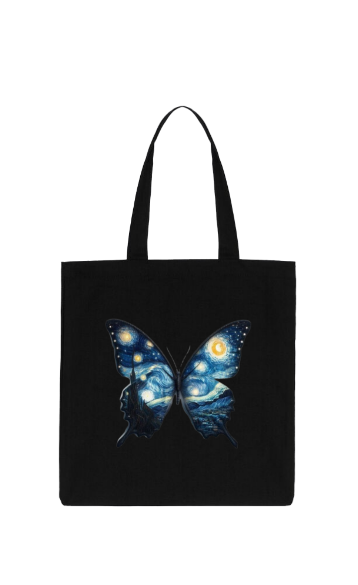 butterflies tote bag Black 19