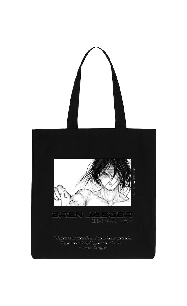 Anime Attack on titan shingeki no kyojin Aot Black tote bag 19