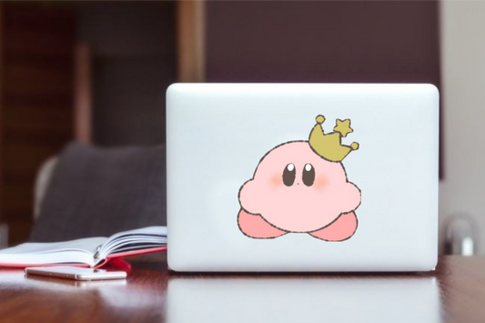 Kawaii Kirby Laptop Sticker, Cute Pink Anime Character Vinyl Decal for MacBook, Waterproof Aesthetic Decal for Water Bottle, Tablet, and Notebook 19