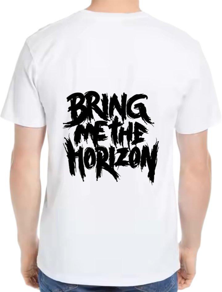 BRING METHE HORIZON t- shirt Over Size White Back 102