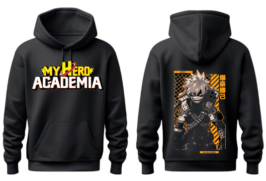 Boku no hero academy bnha One Size hoodie Black Back 19