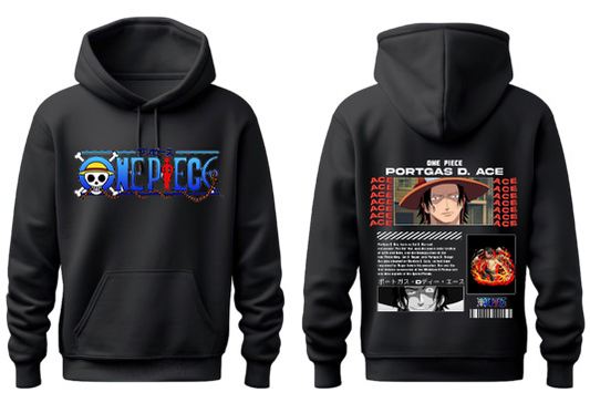 one piece One Size hoodie Black Back 19