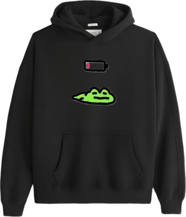 Frog Oversize Hoodie Black 19