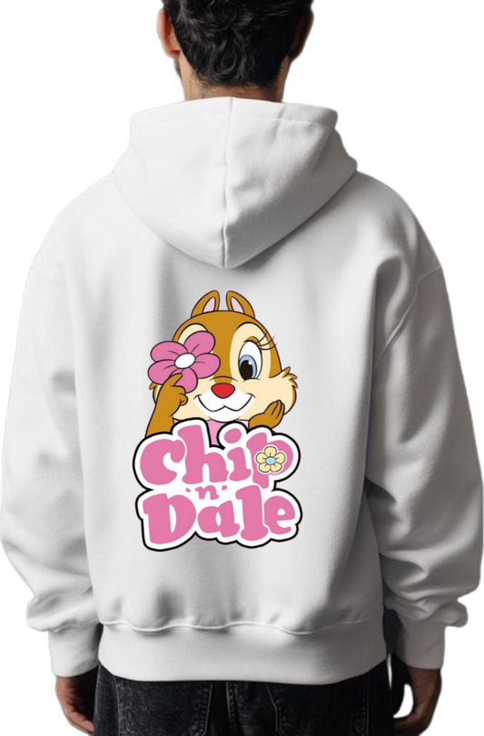 Chip 'n Dale cat One Size hoodie White Back 19