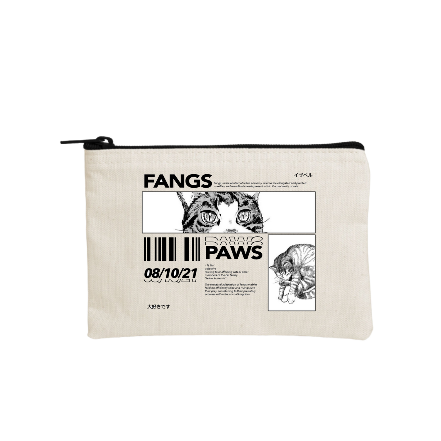 RANDOM ANIME GIRL wallet pencil case Beige 26
