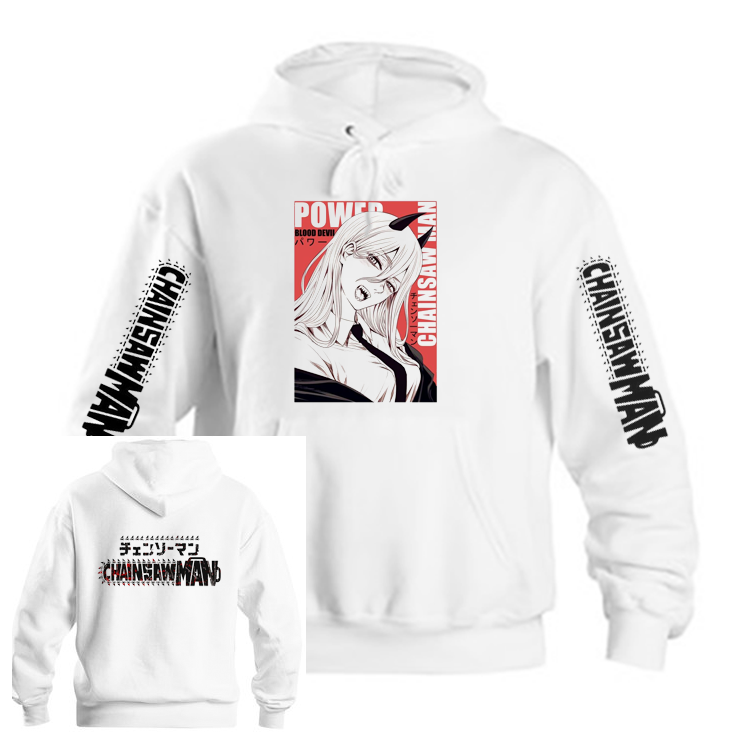 Chainsaw Man One Size hoodie White Back 11