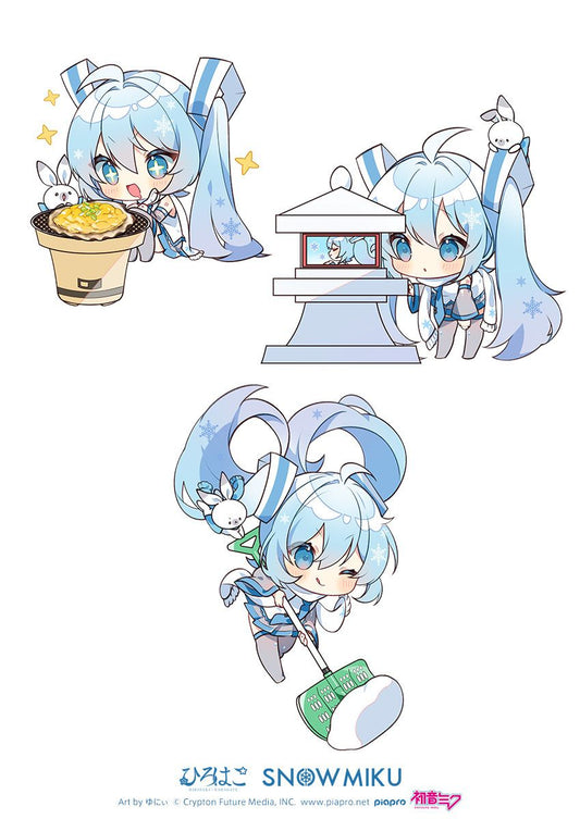 Snow Miku Chibi Stickers Pack, Cute Anime Vocaloid Blue Hair Girl, Rabbit, and Winter Waterproof Vinyl Decals for Water Bottles, Laptops, Phone, Journal, and Scrapbooking