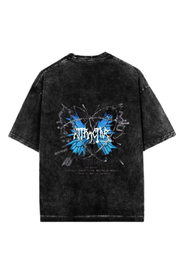 butterflies One Size t- shirt Washed Back 19