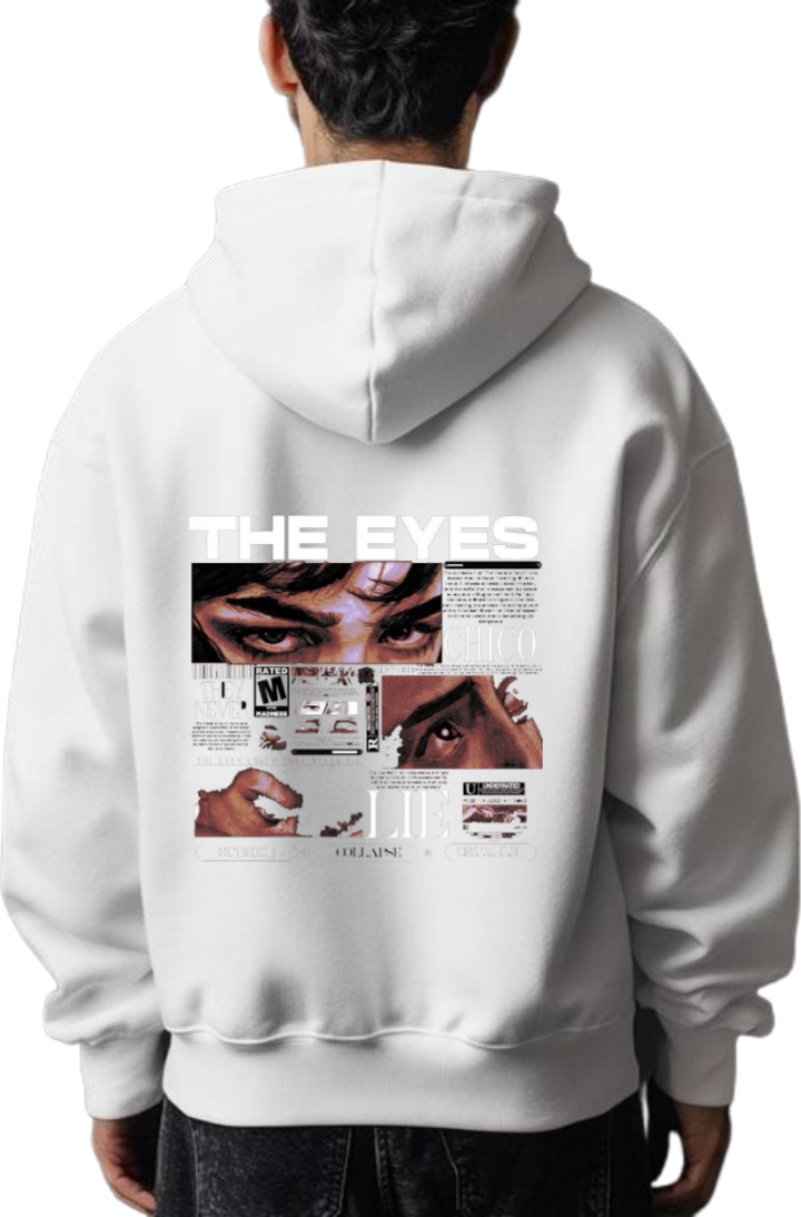 The Eyes - No Lies Over Size hoodie White Back 19