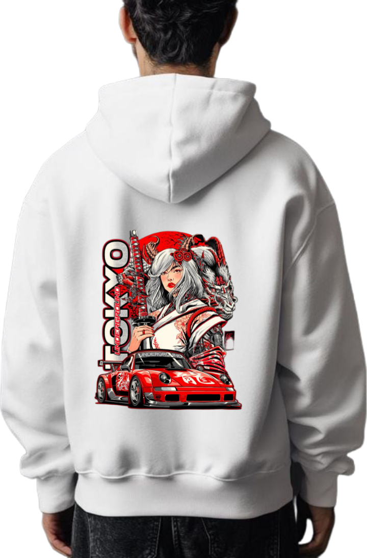 TOKYO Over Size hoodie White Back 39