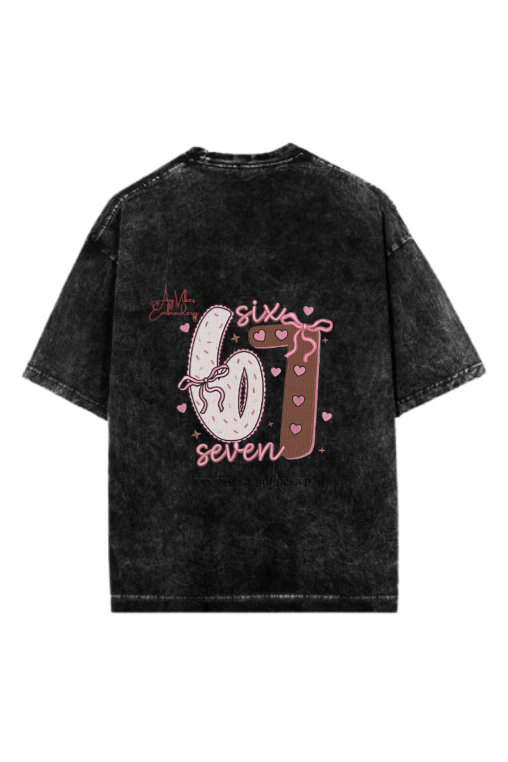67 designs One Size t- shirt Washed Back 19