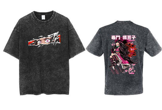Anime Demon slayer nezuko tanjiro  One Size t- shirt Washed 19