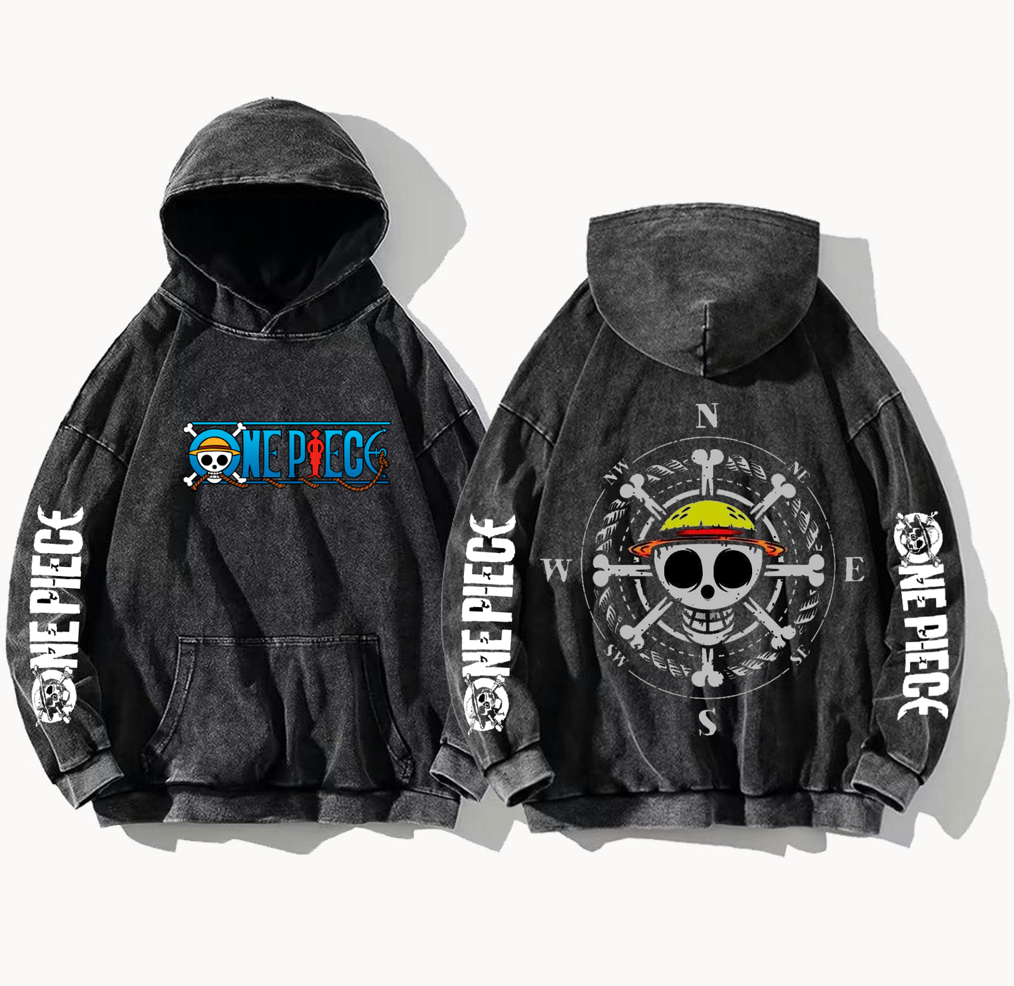 one piece One Size hoodie Washed Back 19
