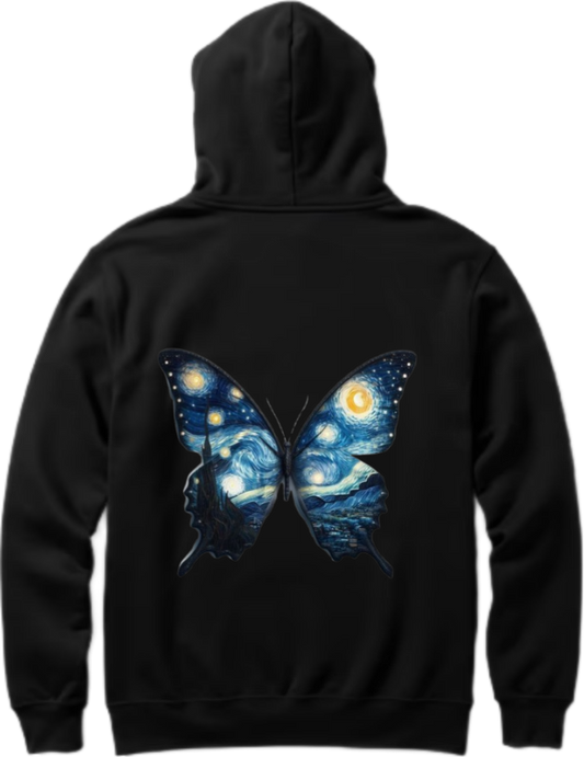 butterflies Oversize Hoodie Black Back 19