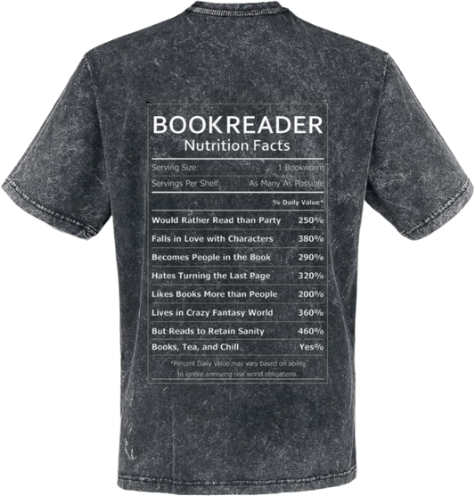 BOOKREADER Back text One Size t- shirt Washed Back 81