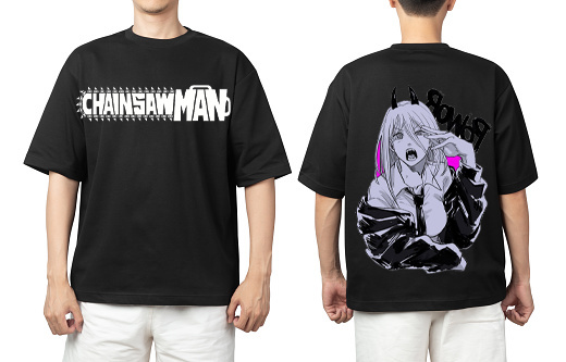 Chainsaw Man t- shirt One Size Black Back 1