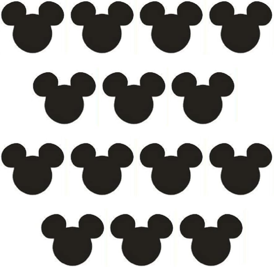 Sticker Fifteen symmetrical black figures, each representing Mickey's head 102