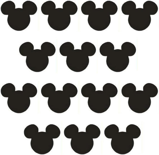 Sticker Fifteen symmetrical black figures, each representing Mickey's head 102