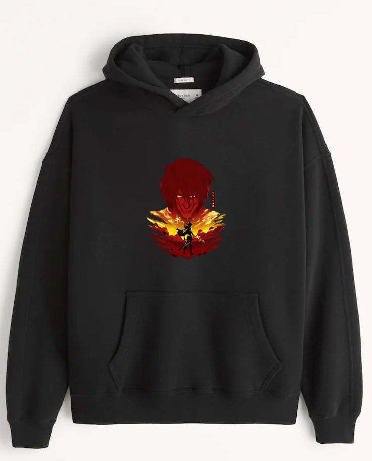 Anime Attack on titan shingeki no kyojin eren levi mikasa Aot black Oversize  HOODIE 20
