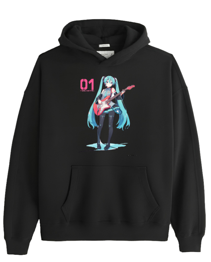 Hatsune Miku One Size hoodie Black 1