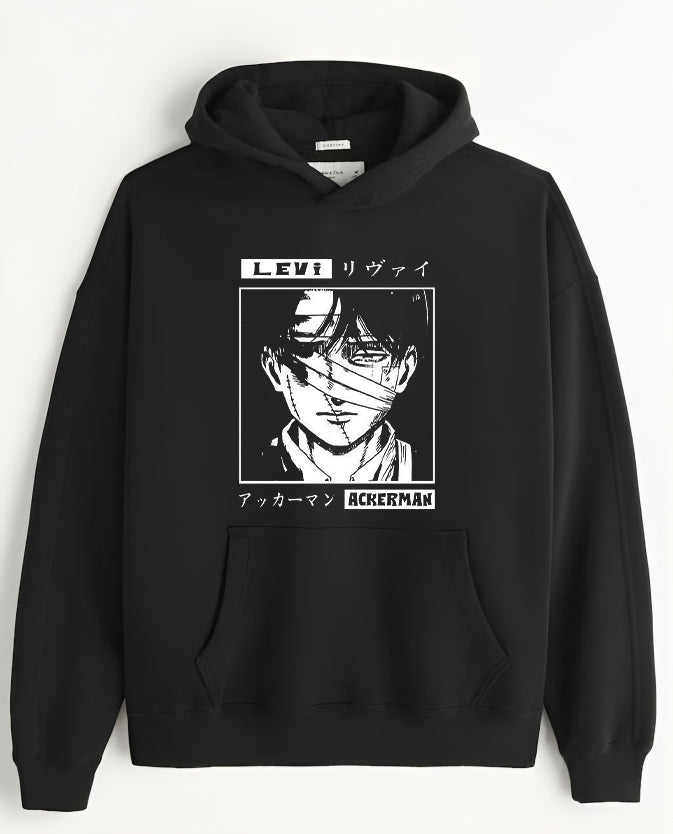 Anime Attack on titan shingeki no kyojin eren levi mikasa Aot black Oversize  HOODIE 25