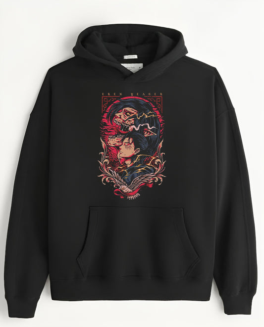 Anime Attack on titan shingeki no kyojin eren levi mikasa Aot black Oversize  HOODIE 27
