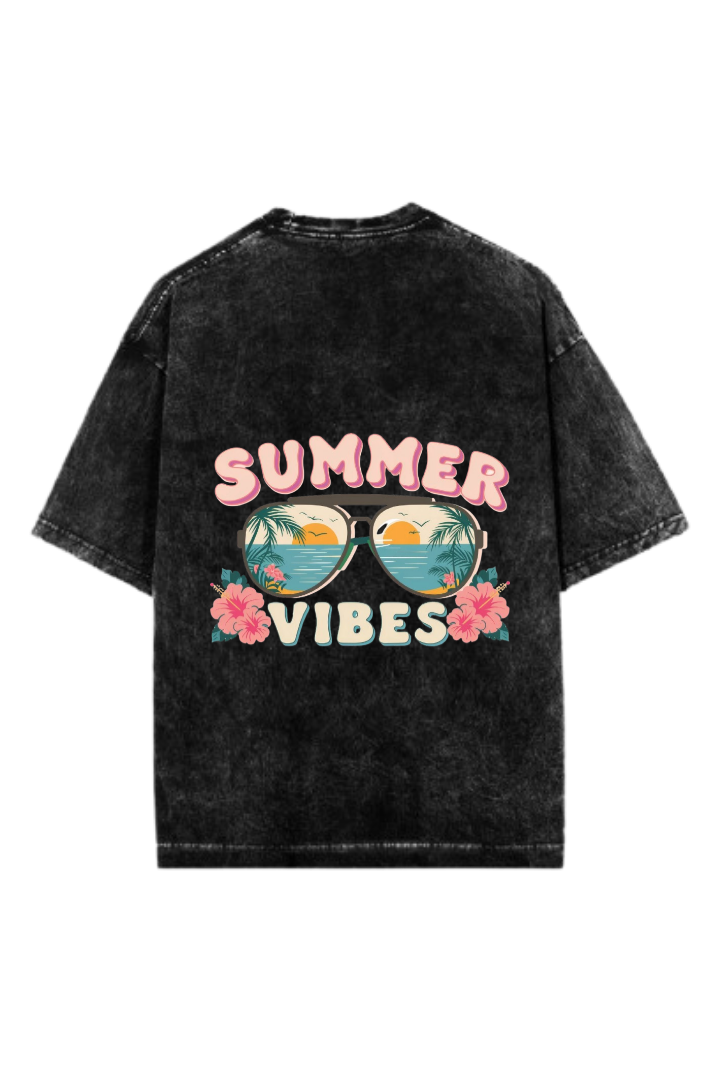 Summer Vibes One Size t- shirt Washed Back 1