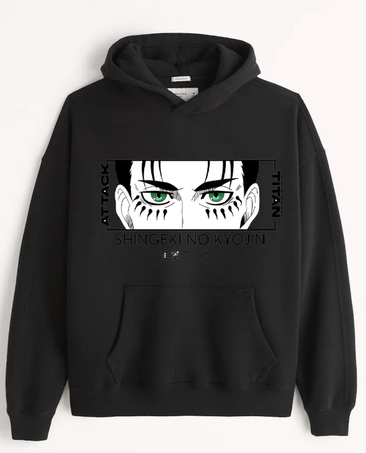Anime Attack on titan shingeki no kyojin eren levi mikasa Aot black Oversize  HOODIE 31