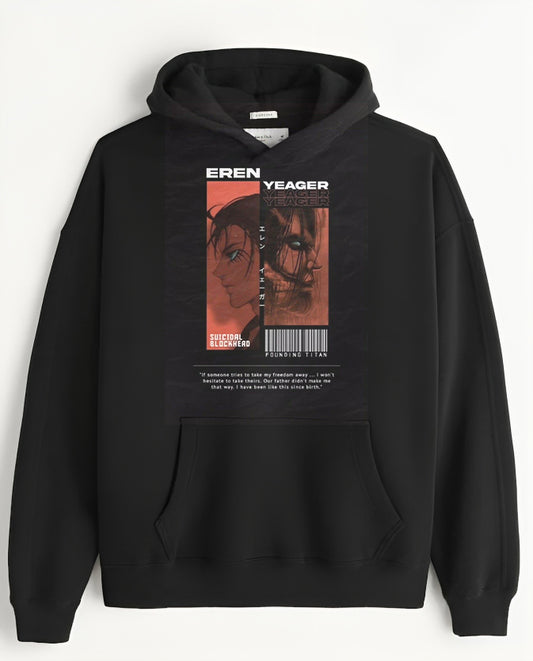 Anime Attack on titan shingeki no kyojin eren levi mikasa Aot black Oversize  HOODIE 36