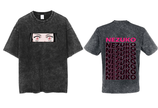 Anime Demon slayer nezuko tanjiro t- shirt Washed 1