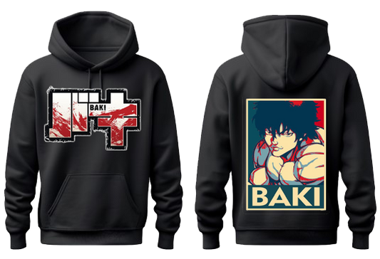 Anime baki oversize hoodie Black Back 9