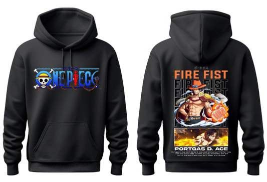 one piece One Size hoodie Black Back 1