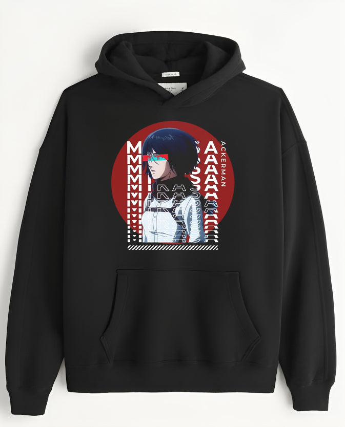 Anime Attack on titan shingeki no kyojin eren levi mikasa Aot black Oversize  HOODIE 37