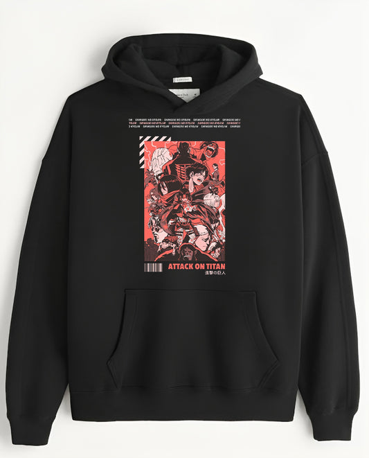 Anime Attack on titan shingeki no kyojin eren levi mikasa Aot black Oversize  HOODIE 38