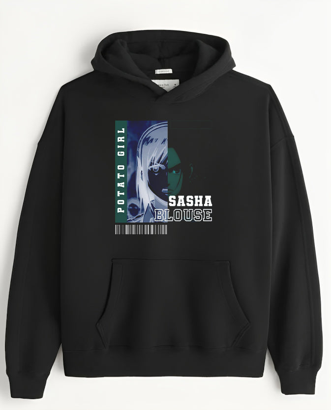 Anime Attack on titan shingeki no kyojin eren levi mikasa Aot black Oversize  HOODIE 39