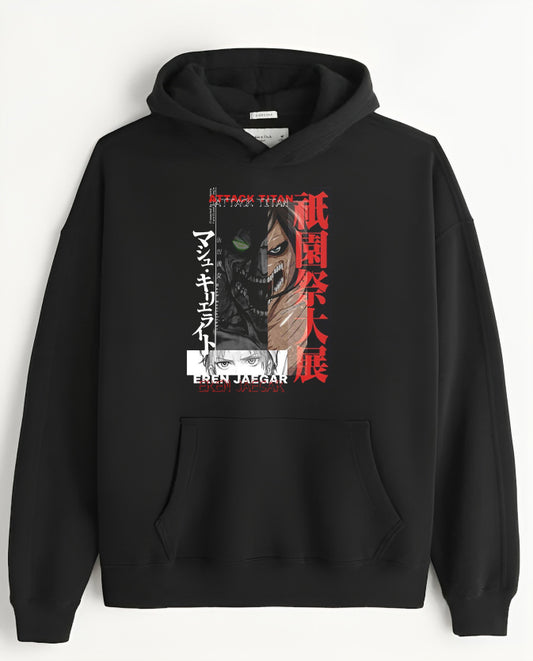 Anime Attack on titan shingeki no kyojin eren levi mikasa Aot black Oversize  HOODIE 40