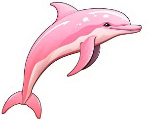 Sticker pink dolphin 1