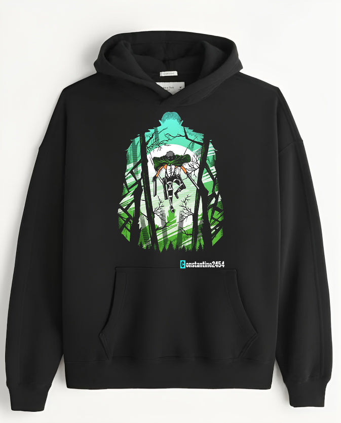 Anime Attack on titan shingeki no kyojin eren levi mikasa Aot black Oversize  HOODIE 41
