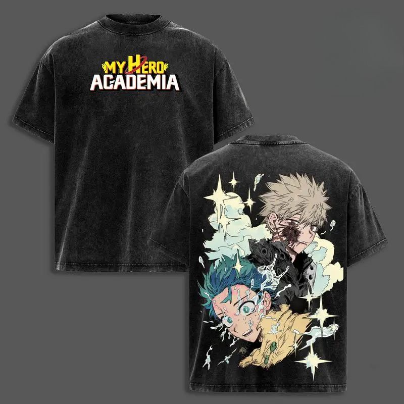 t-shirt Over Size Washed acid  Back  anime Boku no Hero Academia R1