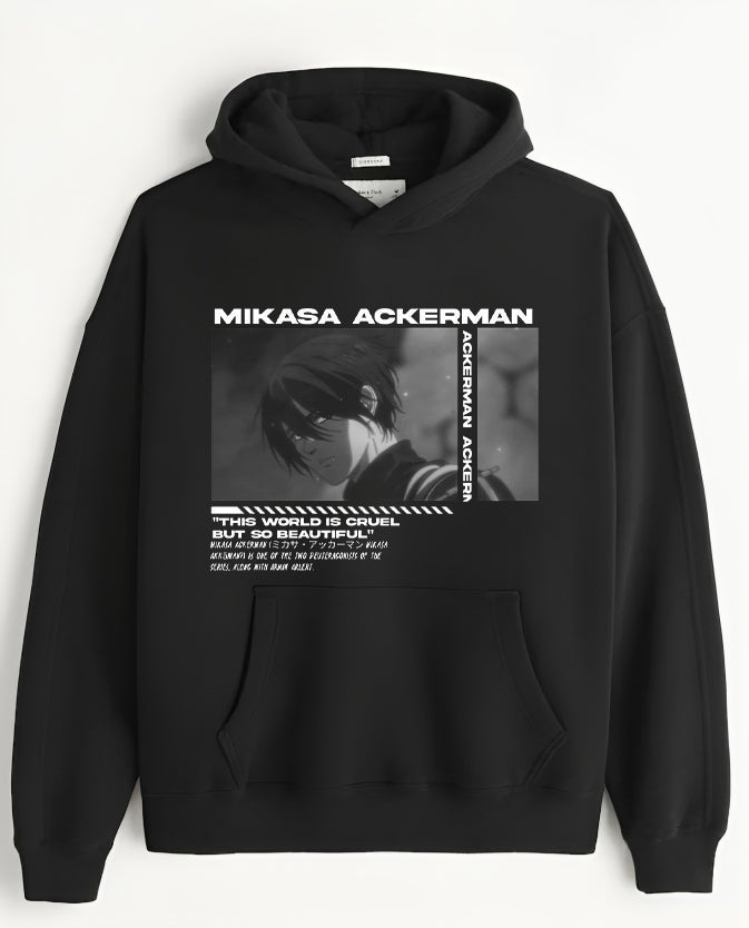Anime Attack on titan shingeki no kyojin eren levi mikasa Aot black Oversize  HOODIE 43
