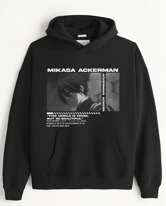 Anime Attack on titan shingeki no kyojin eren levi mikasa Aot black Oversize  HOODIE 43