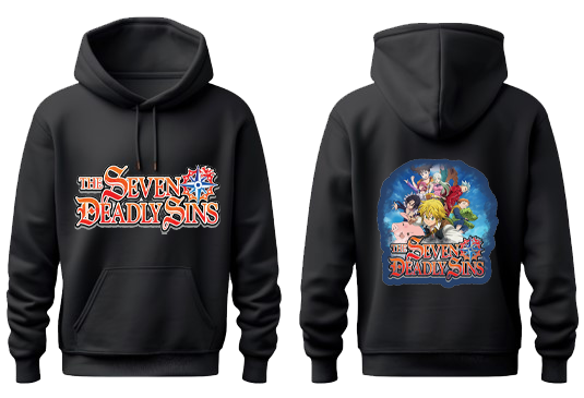 Anime Nanatsu no taizai seven deadly sins Oversize Hoodie Black Back 1