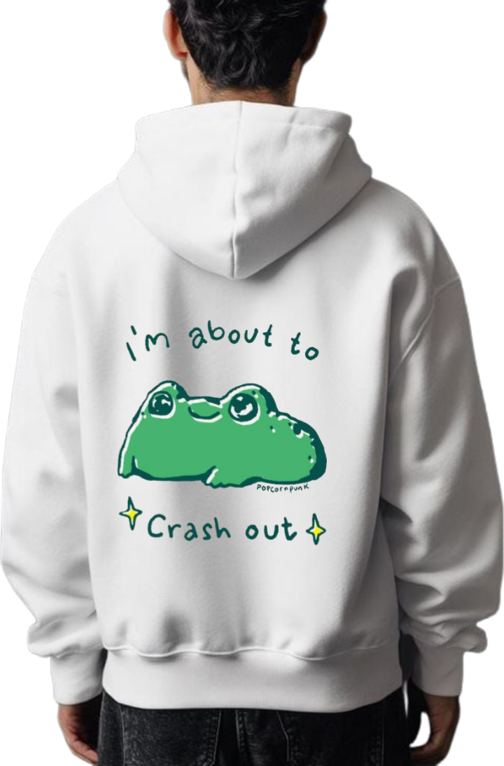 frog Oversize Hoodie White Back 1