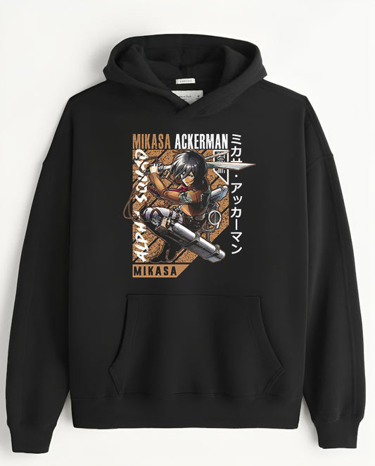Anime Attack on titan shingeki no kyojin eren levi mikasa Aot black Oversize  HOODIE 5