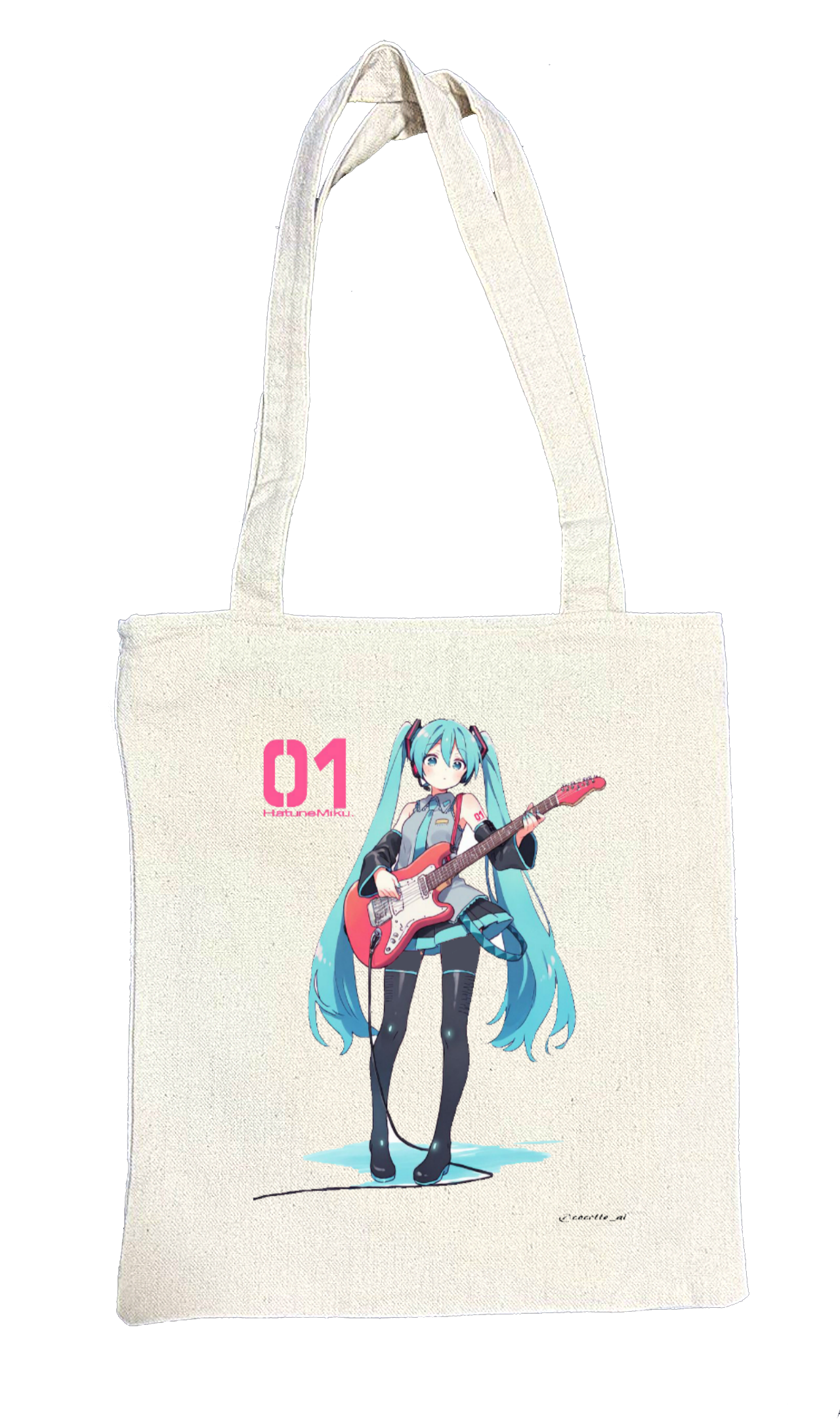 Hatsune Miku tote bag beige 1
