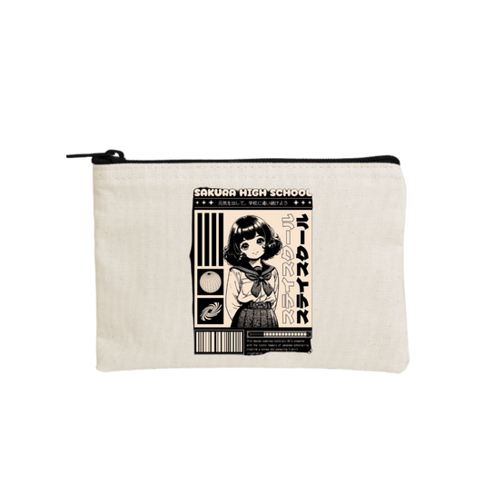 RANDOM ANIME GIRL wallet pencil case Beige 8
