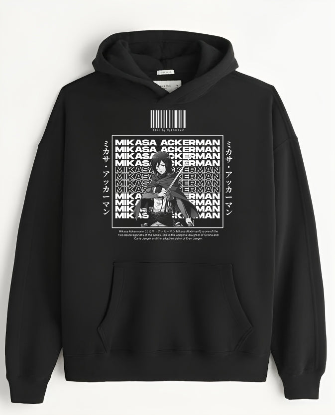 Anime Attack on titan shingeki no kyojin eren levi mikasa Aot black Oversize  HOODIE 47