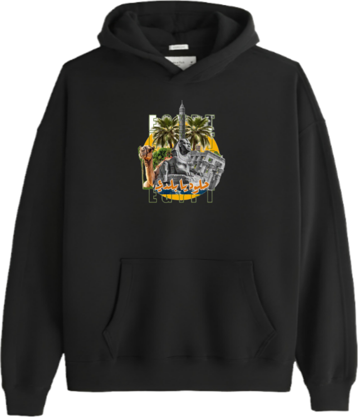 Egypt Over Size hoodie Black 1