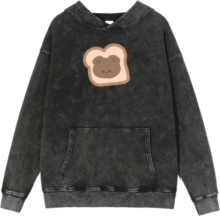 bear Oversize  Hoodie Washed gray  1
