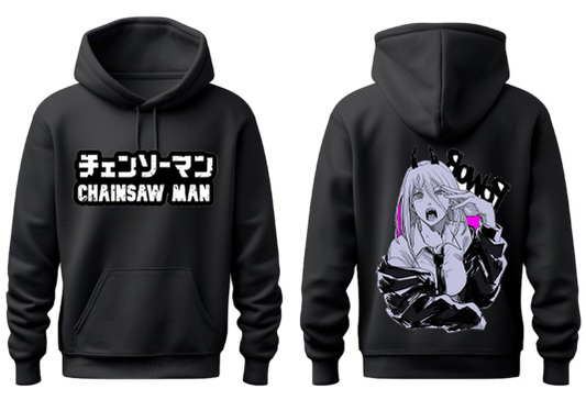 Chainsaw Man One Size hoodie Black Back 1